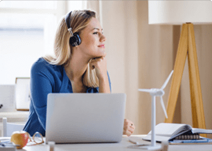 Image of a woman working in your notebook.